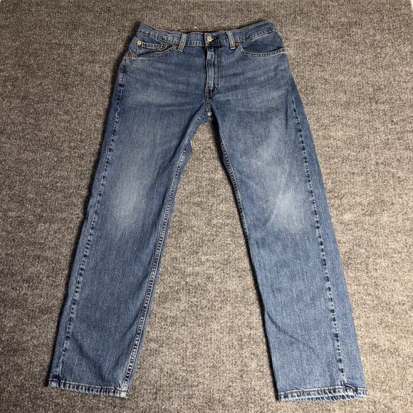 Levi’s 505 Jeans Mens W32 L30 Blue Denim Regular Fit Straight Leg Water Less - Picture 1 of 15